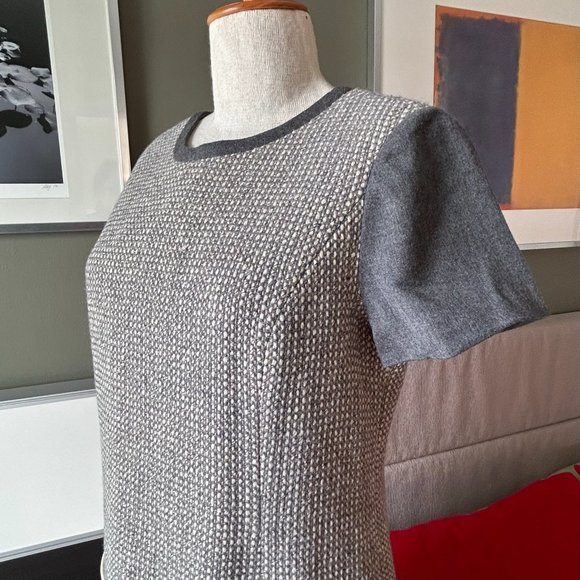 Talbots Luxurious Wool Shift Dress in Gray, Cream & Silver Winter US 6P - J2165 - Picture 5 of 9